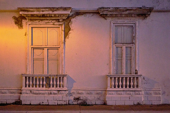 Back streets of Cartagena after dark.