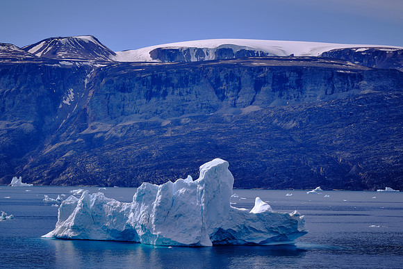 Icebergs and ice sheet in Uummannaq Fjord
