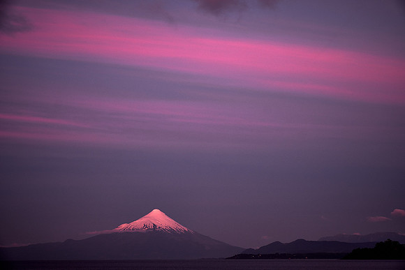 Sunset over Osorno Volcano, Puerto Varas, Chile