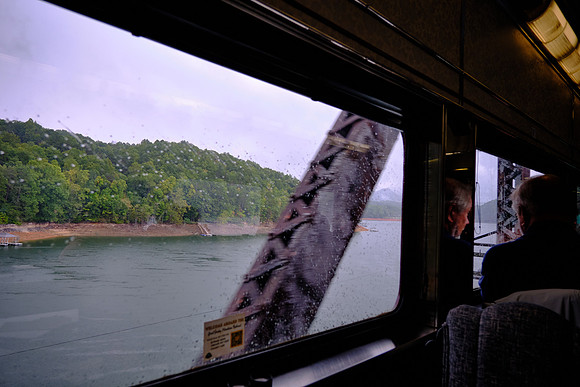 Fontana Reservoir from The Great Smoky Mountains Railroad train.