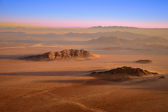 Sunrise over the  Sossusvlei, Namib Desert, Namibia. 2017 November 14