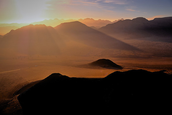 Sunrise over the  Sossusvlei, Namib Desert, Namibia. 2017 November 14