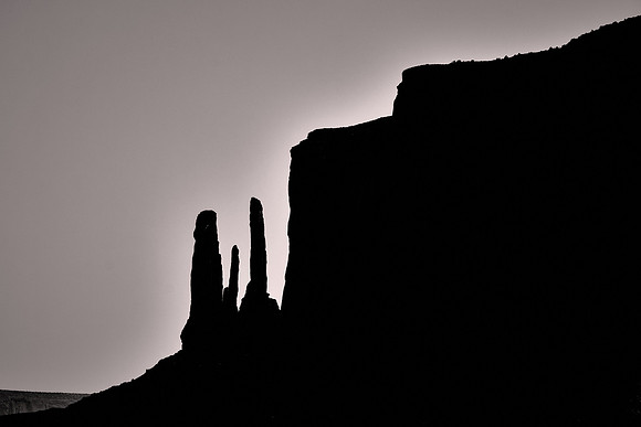 Three Sisters, Monument Valley, Utah - Utah Revisited in B&W: 2022 April 27- May 5.
