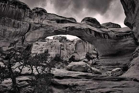 Hickman Bridge, Capitol Reef National Park, UT. - Utah Revisited in B&W: 2022 April 27- May 5.