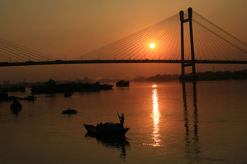 Sunset on the Ganges River, Calcutta, India
