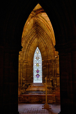 The first stone cathedral was dedicated in 1136, in the presence of David I.