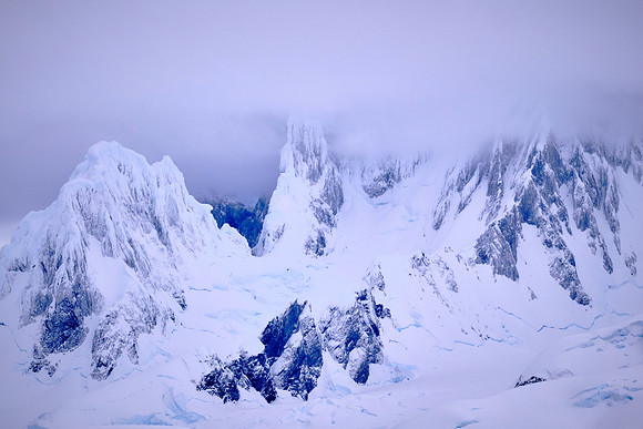 Mountains Antarctica with new snow
