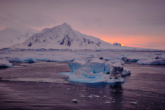Sunset Antarctica, 9:21 PM