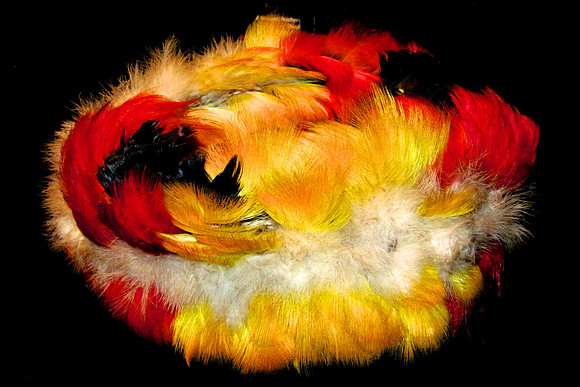 Shaman headgear made from hummingbird feathers