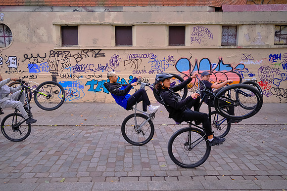 The bicycle boys of Canal Saint-Martin hotrod their rides along the canal.
