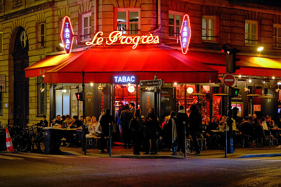 Back streets and bistros of Paris by night