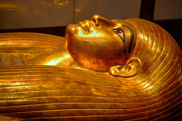 A major exhibit in the museum includes many artifacts from Tutankhamun's reign (1333-23 BC).  His tomb was discovered in 1922.