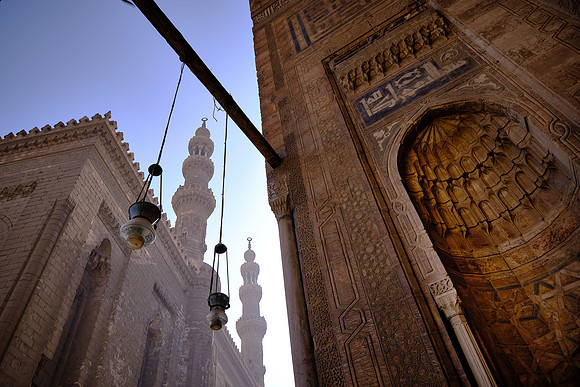The Mosque-Madrasa of Sultan Hasan is a monumental mosque and madrasa located in Salah al-Din Square in the historic district of Cairo.