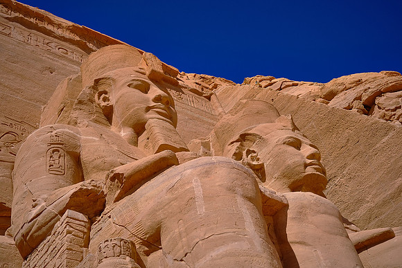 The temple was positioned so that on October 22 and February 22 the sun would illuminate the sculptures on the back wall.