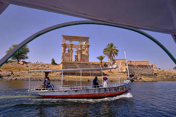 Trajan's Kiosk is a temple on Agilkia Island. The unfinished monument is attributed to Trajan, Roman emperor from 98 to 117 AD.
