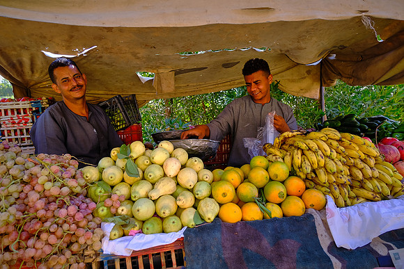 Local street-side farmers' market.