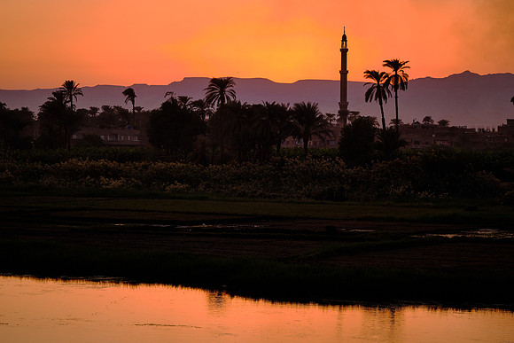 Sunset along the Nile River.