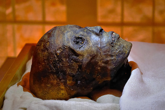 In 2007, Tutankhamun's mummy was removed from its golden sarcophagus and placed in a glass box in his underground tomb at Luxor.