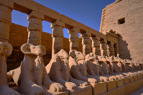 Karnak Temple is a mix of decayed temples, pylons, and chapels that are joined to the Luxor Temple by the Avenue of the Sphinxes.