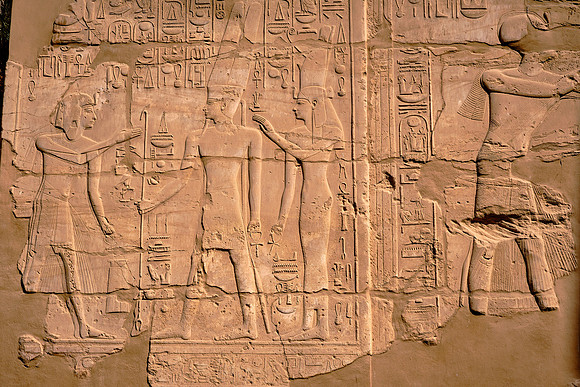 Bas-relief on wall of Karnak Temple.