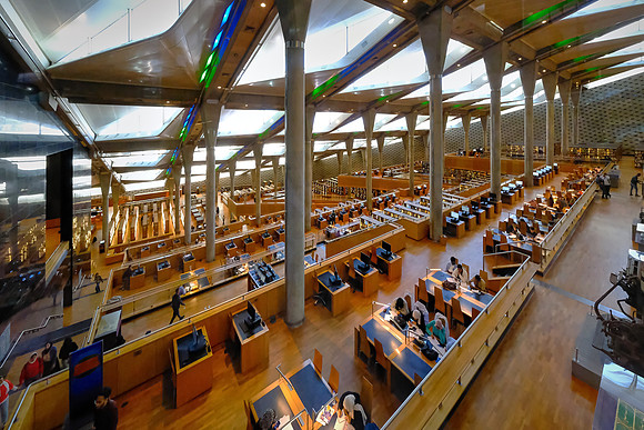 The Bibliotheca Alexandrina is a major library that is a commemoration of the ancient  Library of Alexandria lost in antiquity.