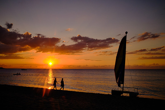 Sunset on the beach, Negril, Jamaica