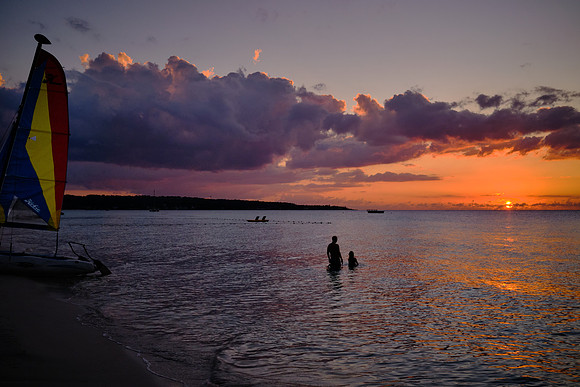 Sunset on the beach, Negril, Jamaica