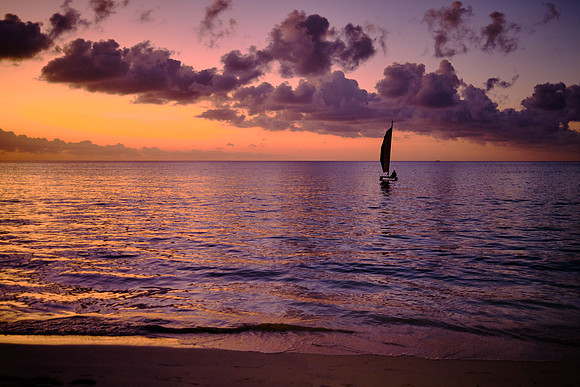 Sunset on the beach, Negril, Jamaica