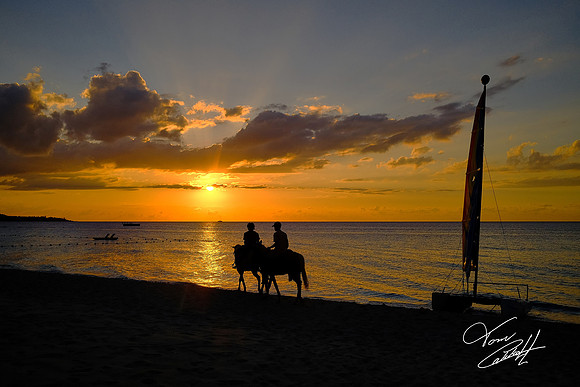 Sunset on the beach, Negril, Jamaica