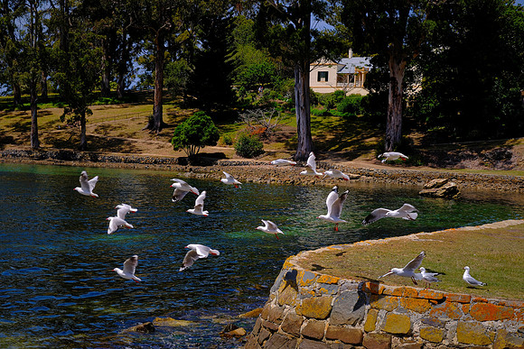 The Commandant's House is located on a peninsula overlooking Carnarvon Bay.