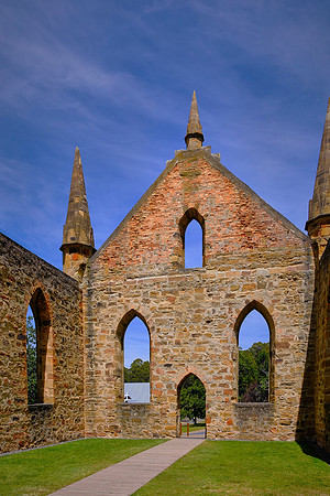The convicts constructed one of Australia's churches, built in a Gothic Revival style.