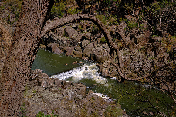 The managed flow through Cataract Gorge is 90 cubic feet per second under typical regulated conditions.