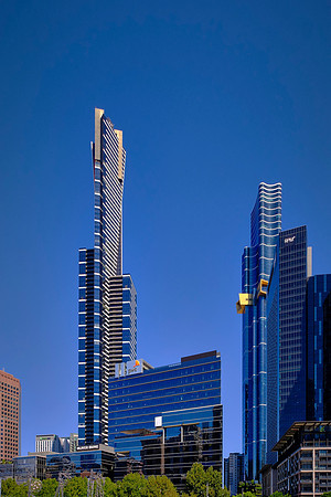 The Southbank skyline in Melbourne, Australia.