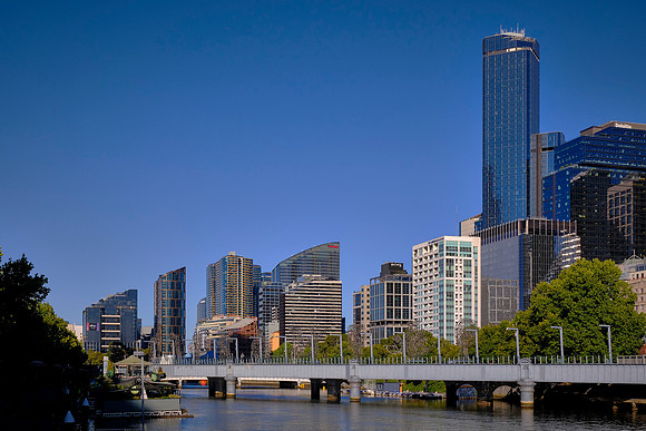 The Southbank skyline in Melbourne, Australia.