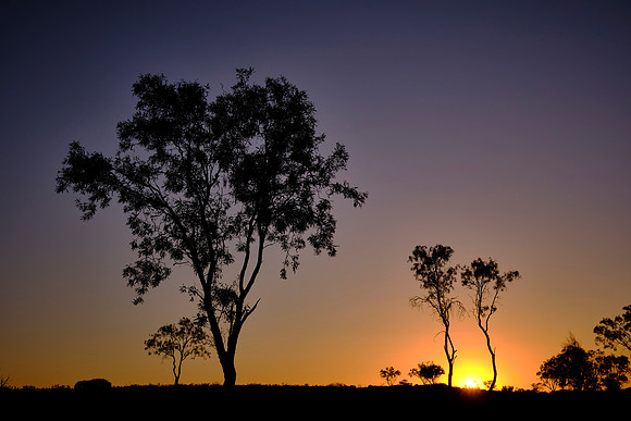 Sunrise over the Outback in the Red Center.