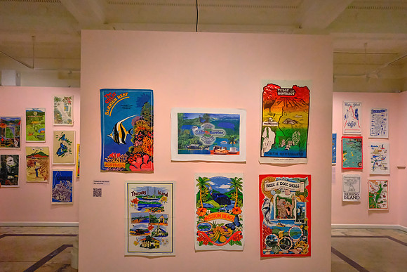 Cairns Museum hosted an exhibit that featured tea towels.