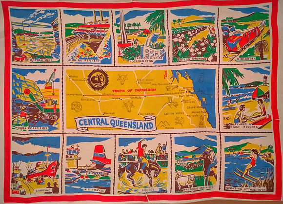 These items showcased Central Queensland's tropical themes, industry, and cultural stories.