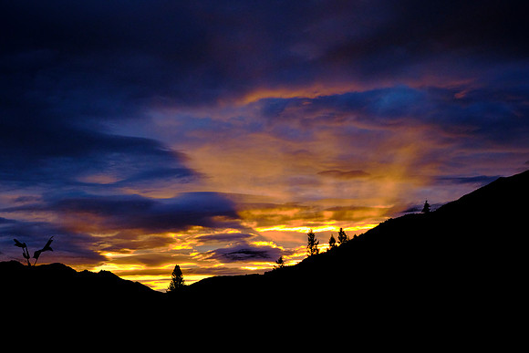 Sunset over Queenstown, New Zealand.