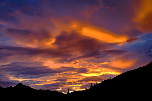 Sunset over Queenstown, New Zealand.