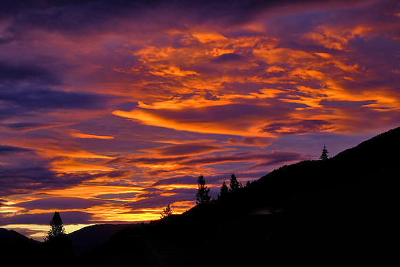 Sunset over Queenstown, New Zealand.