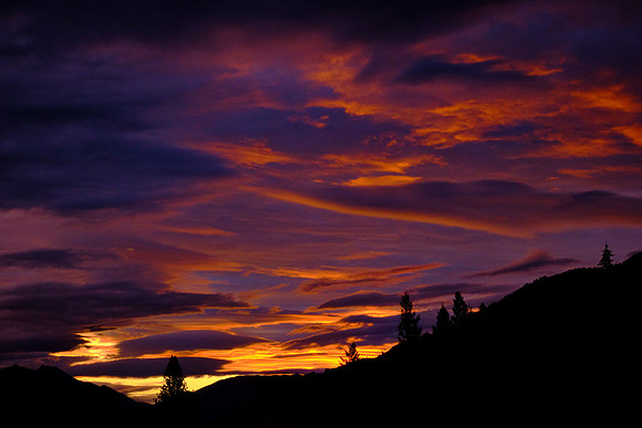Sunset over Queenstown, New Zealand.