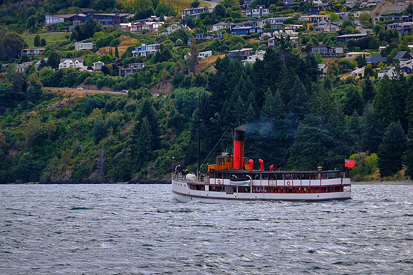 The TSS Earnslaw is the iconic steamship on Lake Wakatipu in New Zealand's Central Otago region.