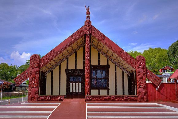 We flew from Auckland to Rotorua, 150 mi to the south on the North Island.