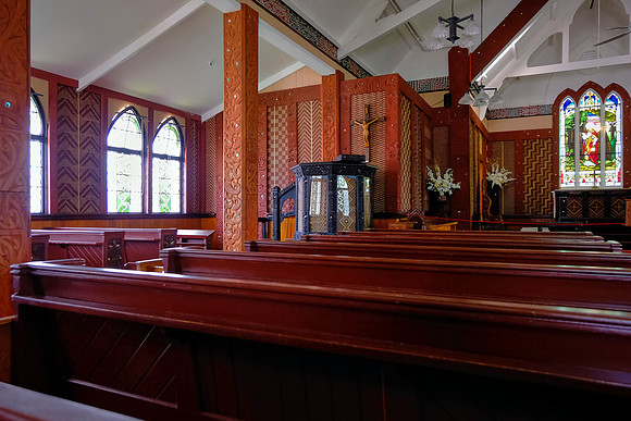 The St Faith’s Church is an Anglican church completed in 1914 and has a strongly Māori-influenced interior.