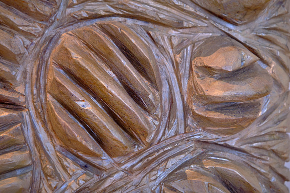 Detailed wood carving.