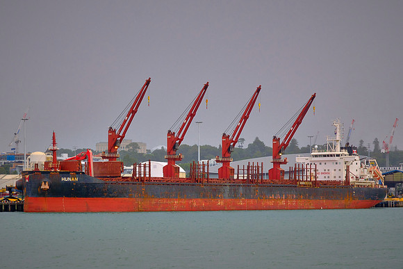 We took a ferry past this bulk cargo carrier to Devonport Beach across the harbor for dinner.