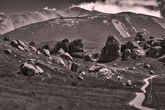 Castle Hill limestone rock‑field basin in Southern Alps, New Zealand