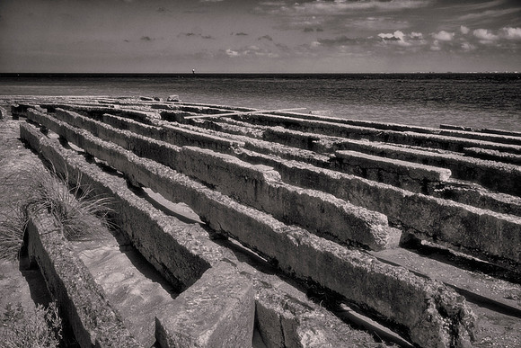 Egmont Key National Wildlife Refuge in Tampa Bay with a remnant of Ciivl War construction.