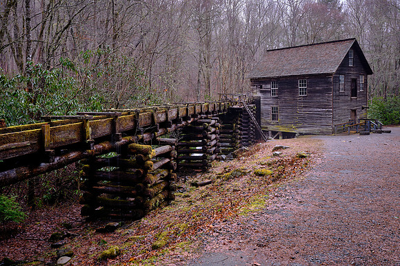 Mingus Mill, built in 1886, on highway 441 west of Cherokee, North Carolina