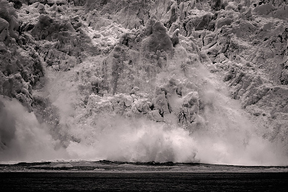 2025 October, calving Glaciar Garibaldi, Agostini National Park, Chilean Fjords, Chile, Patagonia